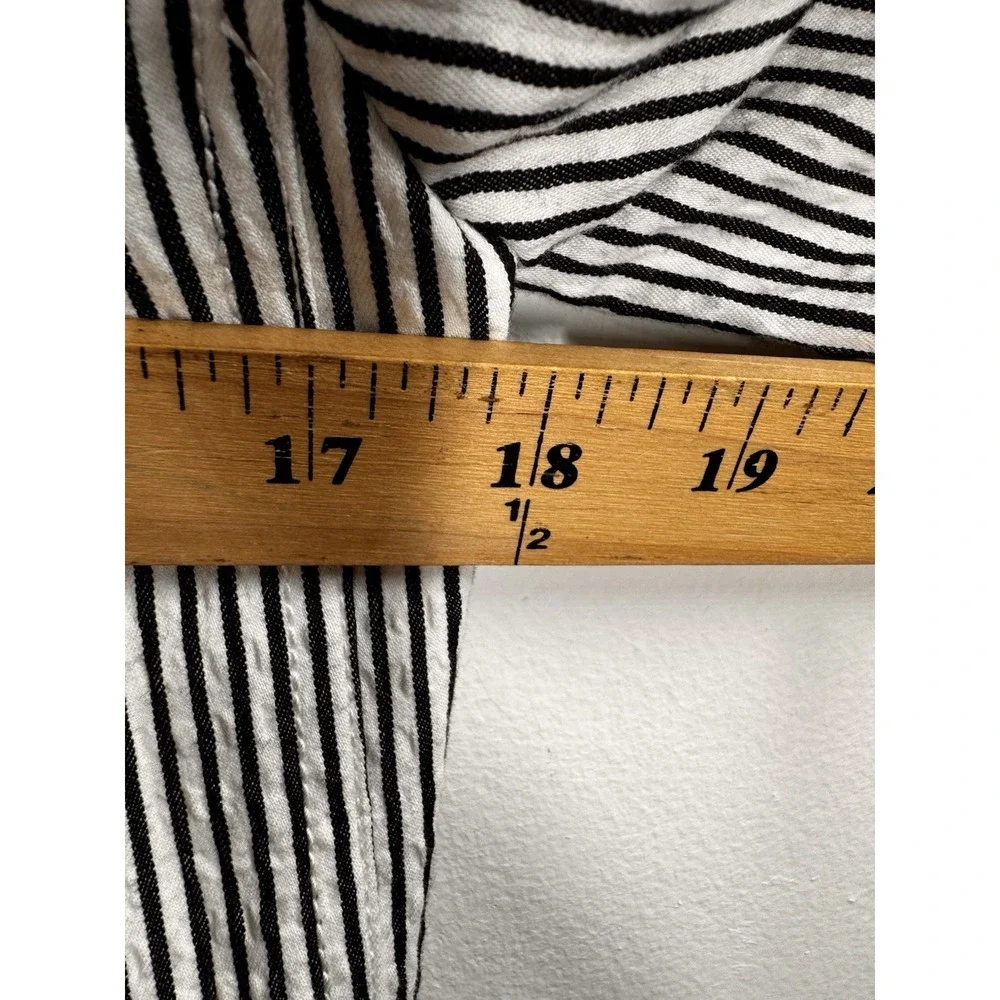 Club Monaco Moto Jacket Women's Size S/P  Full‎ Zip Lined Cropped White Striped